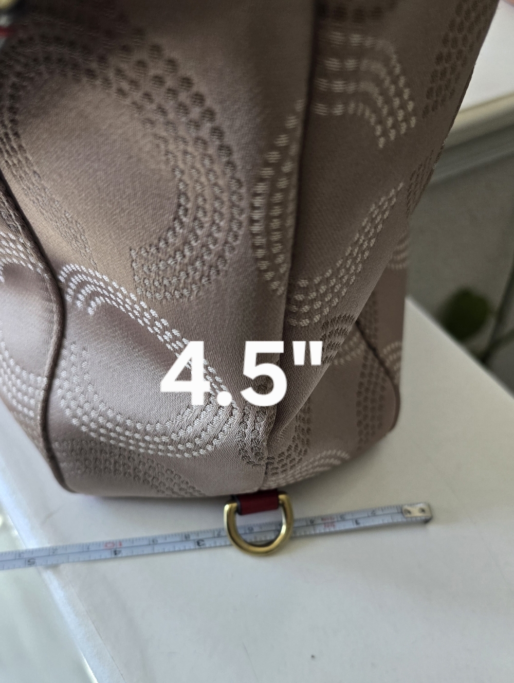 Coach Ashley Dotted Op Art Beige Red Carryall Satchel #F20027 - Picture 14 of 16